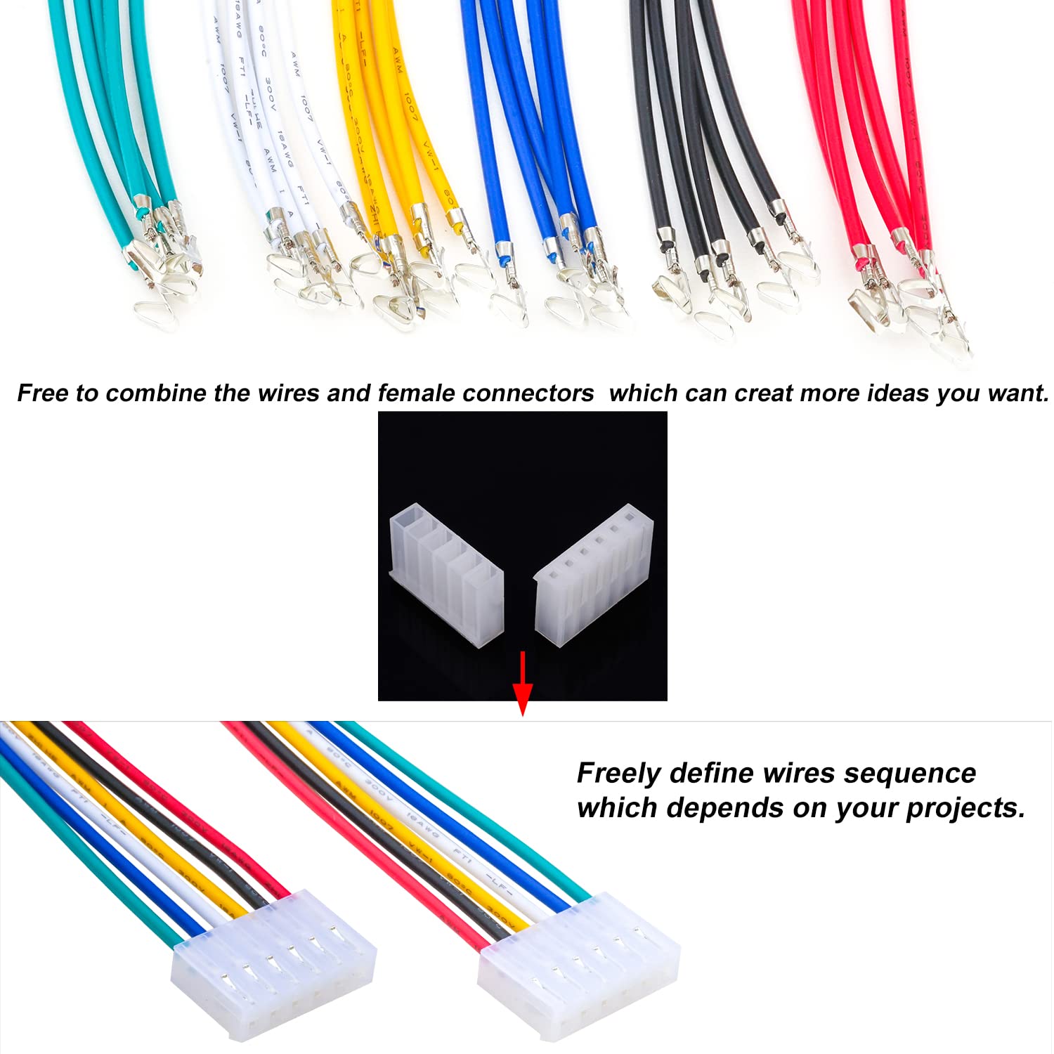 Amazon.com: Tcenofoxy JST Molex Cable Connector Kit, Compatible